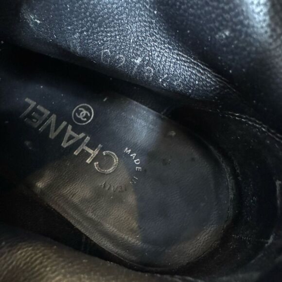 Chanel Patent Leather Metal Toe CC Boots 37 - Picture 9 of 9